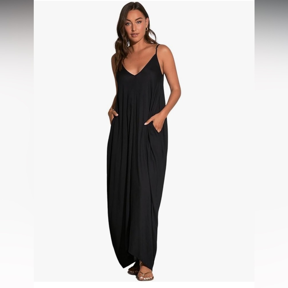 Elan | V Back Cover-Up Maxi Dress | Black